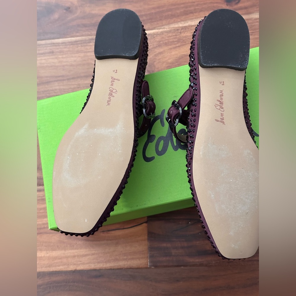 Sam Edelman Michaela Bling plum Mary Jane Flats 8.5 - Picture 5 of 8